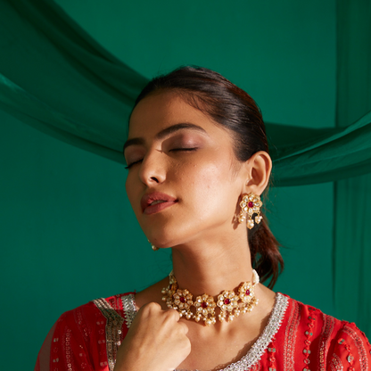 Floral Polki Choker Set