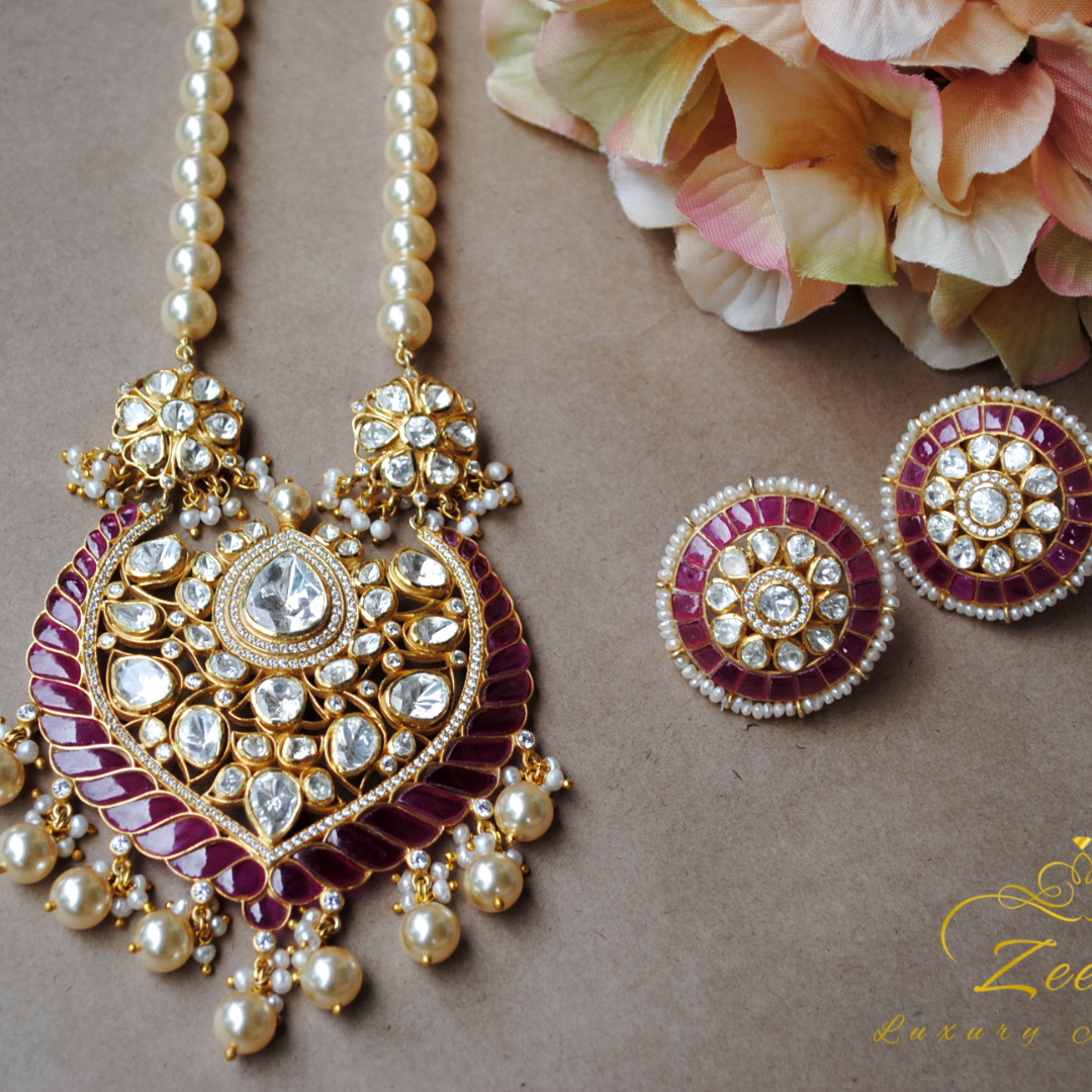 Meenakari Pendent Set