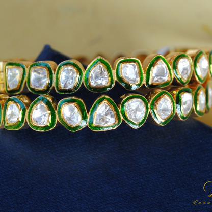 Polki Meenkari Bangle- Set of 2