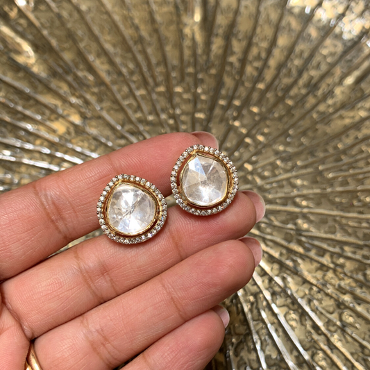 Solitaire Polki Studs