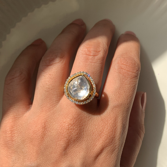 Classic Solitaire Polki Ring