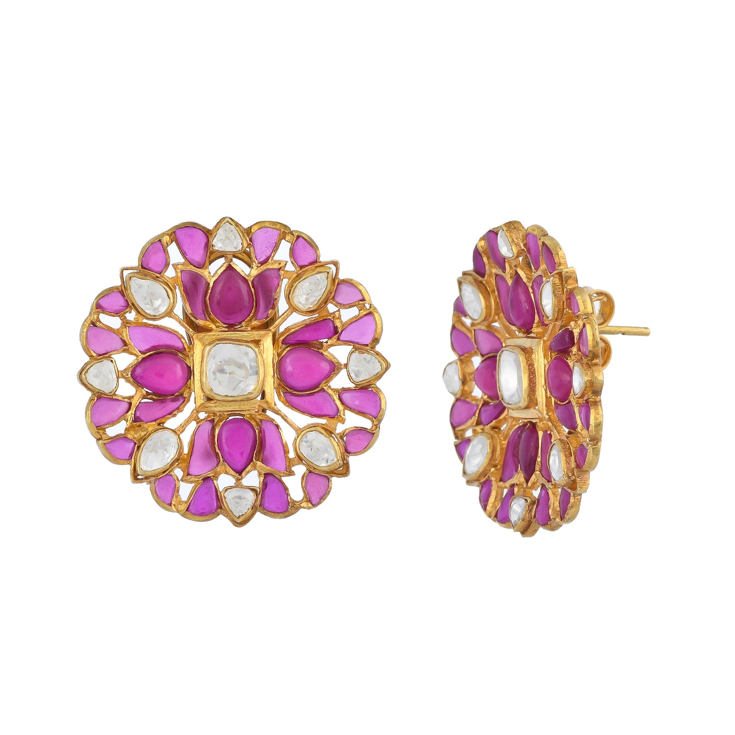 Floral Ruby Earrings