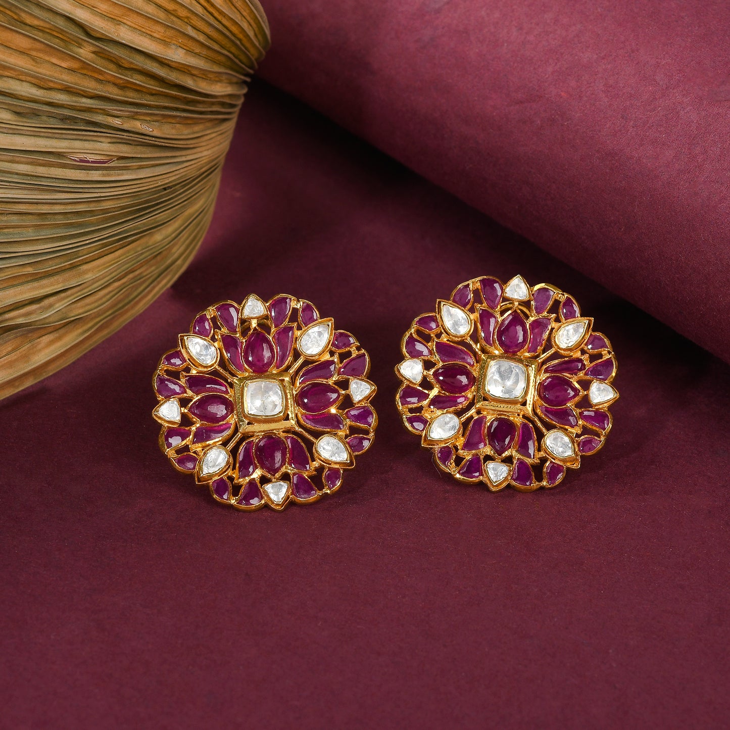 Floral Ruby Earrings