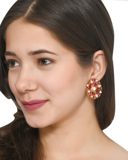 Floral Ruby Earrings