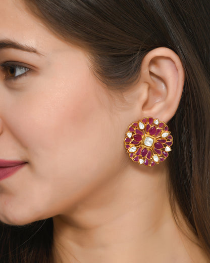 Floral Ruby Earrings