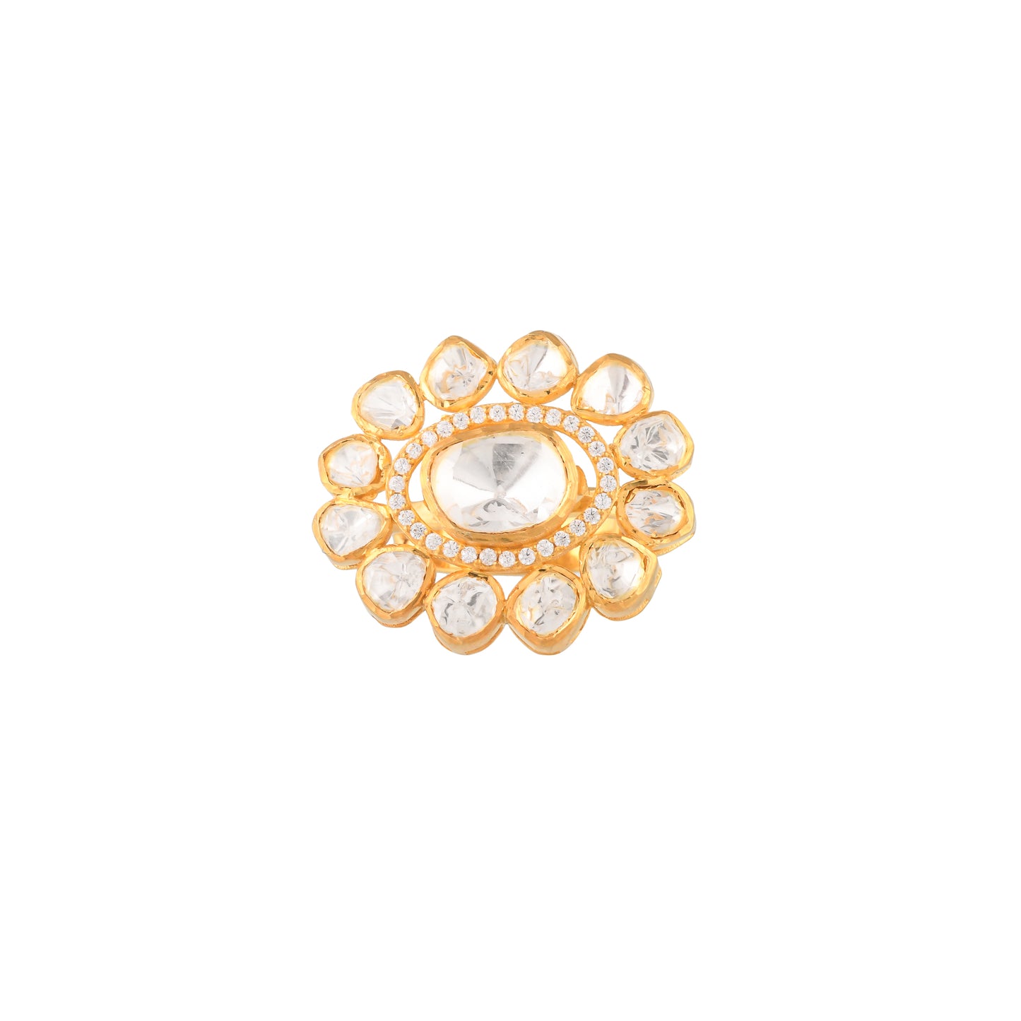 Oval Polki Ring