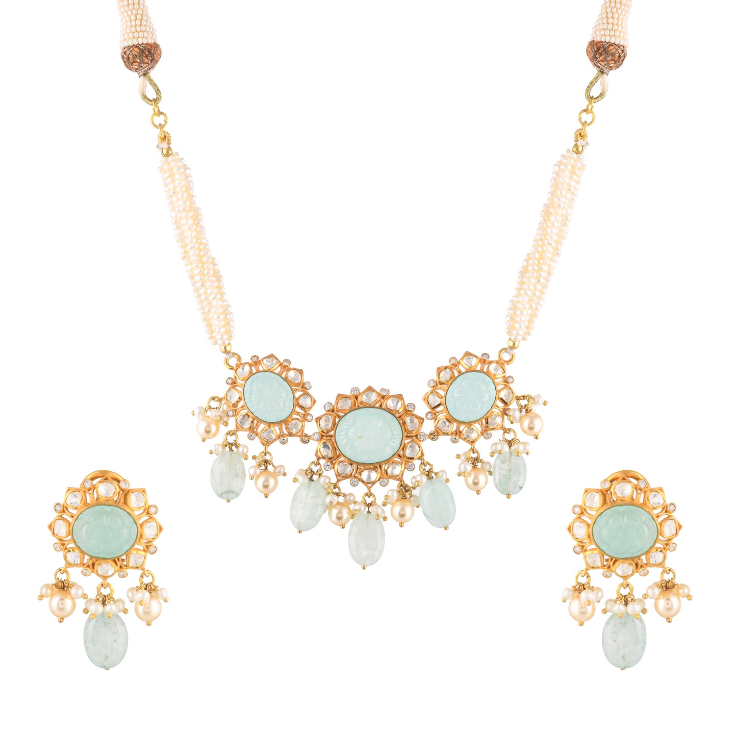 Pastel Pearl Polki Choker