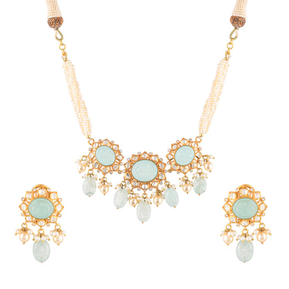 Pastel Pearl Polki Choker