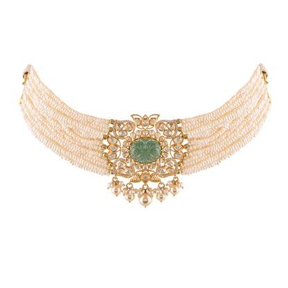 Emerald Polki Choker Set