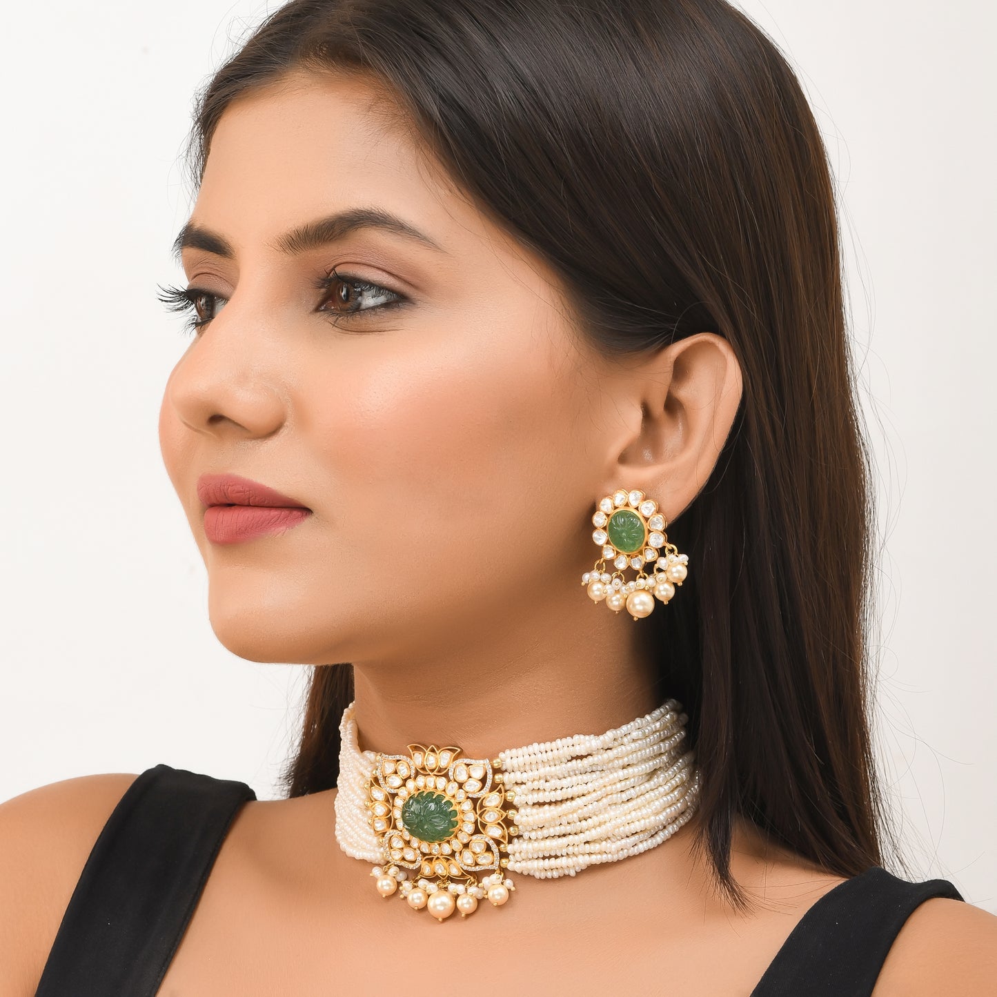 Emerald Polki Choker Set