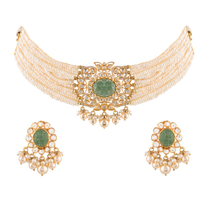 Emerald Polki Choker Set
