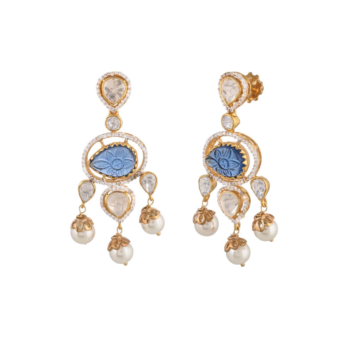 Sapphire Polki Chandbalis